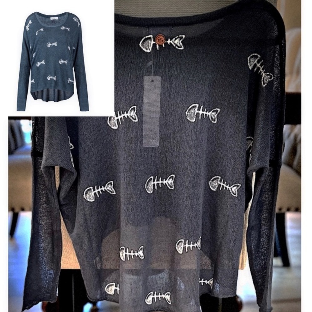 RETAIL $175 NWT! Bone fish sheer knit top. New with tags.